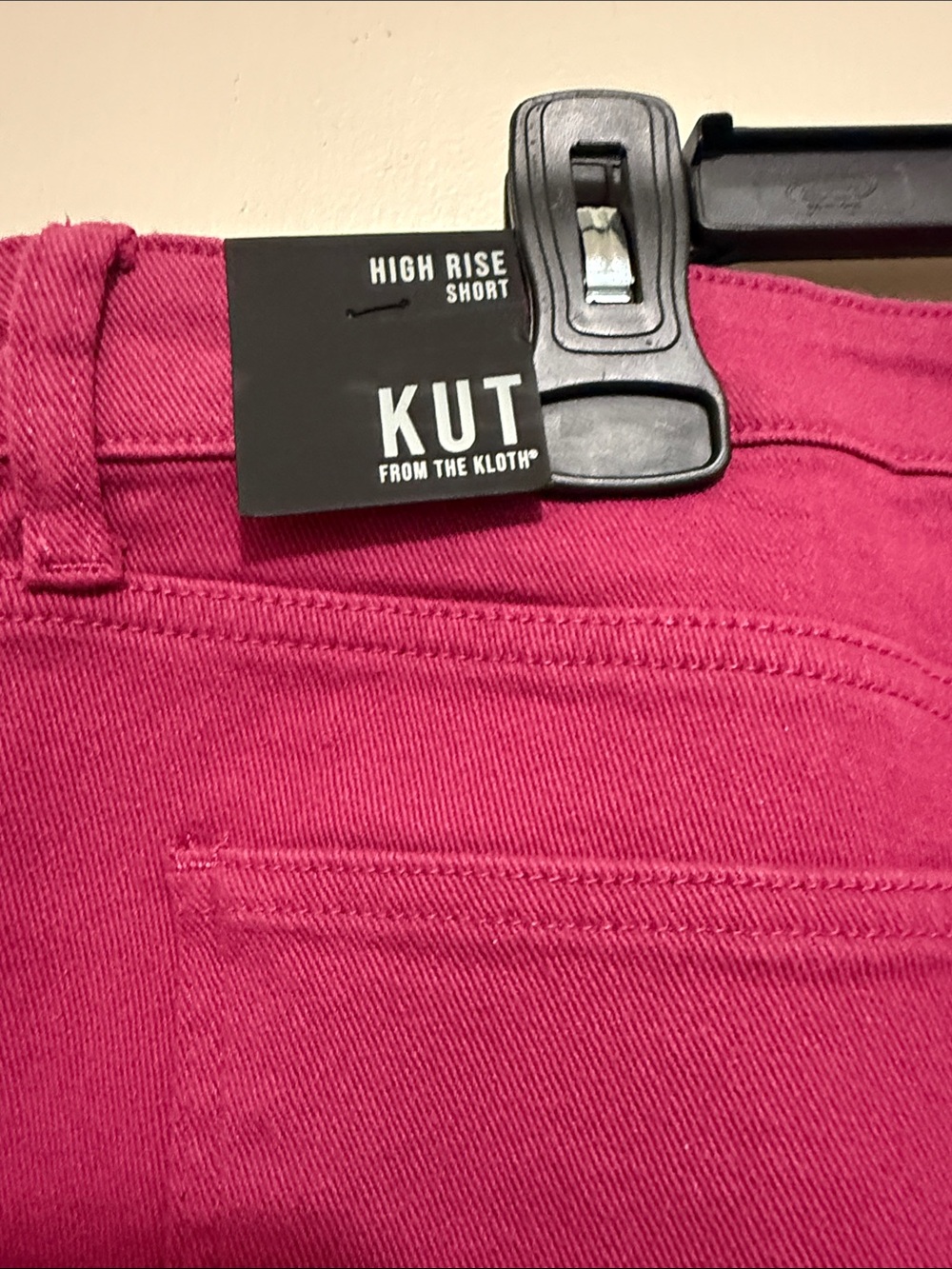 Kut from the Kloth Magenta Frayed Hem Denim Shorts - Picture 6 of 6